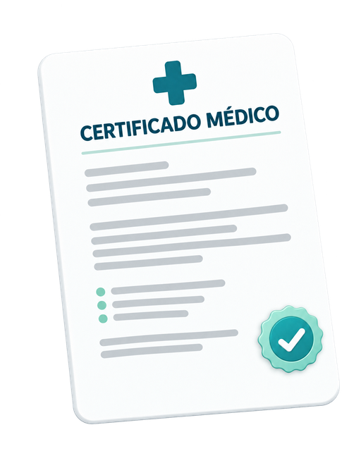 Ilustración de un certificado médico